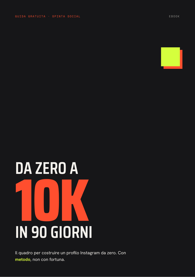 Copertina della guida gratuita Da 0 a 10k in 90 giorni — Spinta Social